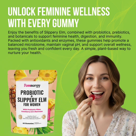 Femnergy Feminine Probiotics Slippery Elm Gummies