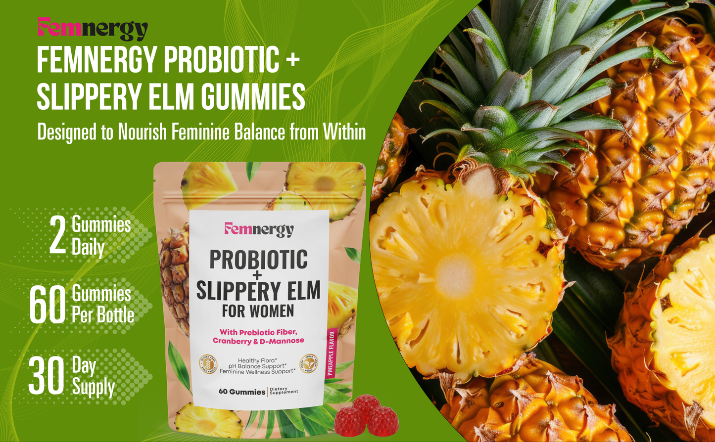 Femnergy Feminine Probiotics Slippery Elm Gummies