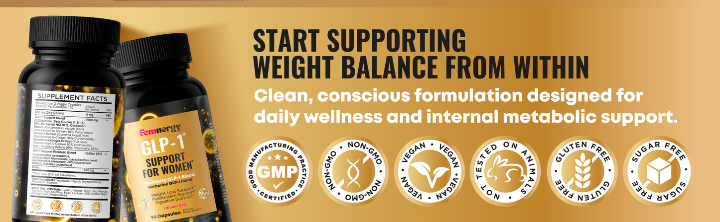 Femnergy GLP-1 Support Probiotic Supplement for Weight Loss